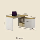 Staff Work Desk Minimalist L Study Desk LIBRE 150ECARBP2 RIVIERA-WHITE 2