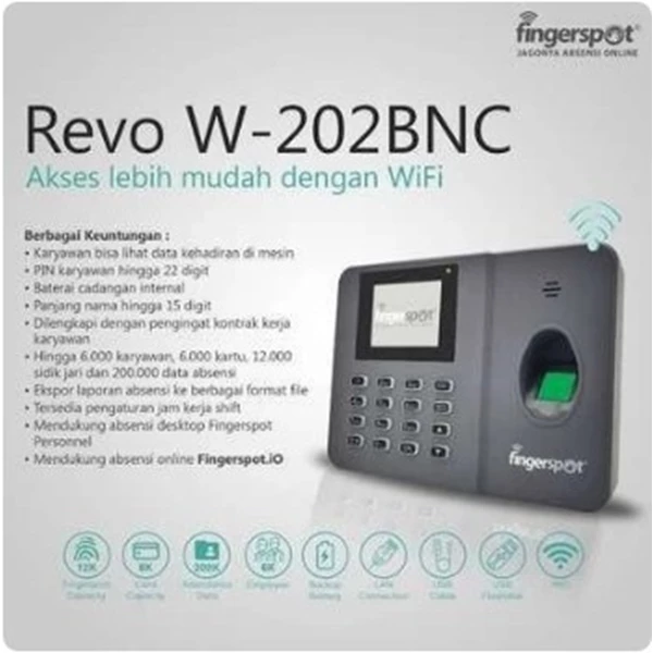 Fingerprint Attendance Machine Fingerspot Brand W-202 Support Wifi