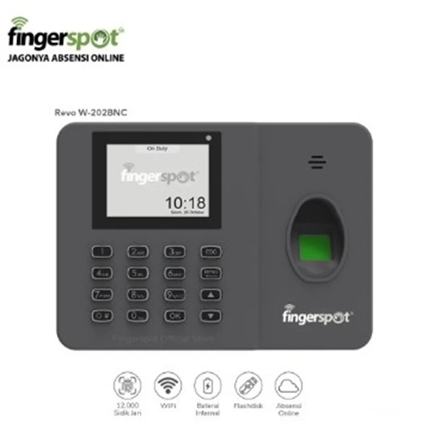 Mesin Absensi Fingerprint Sidik Jari Merk Fingerspot W-202 Support Wifi