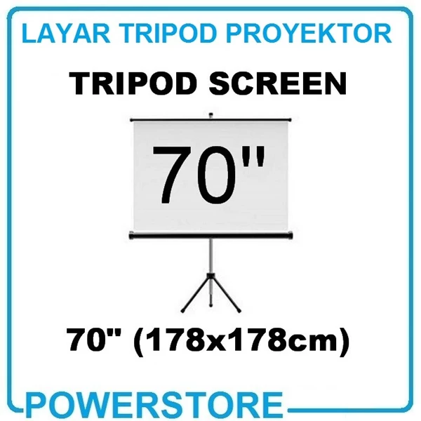 Layar Proyektor Tripod 70 inchi