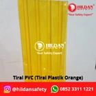 TIRAI PVC STRIP CURTAIN PLASTIC CURTAINS RIBBED CLEAR WINDOWS CLEAR ROLL ORIGINAL SIZE PER METER ORANGE 3MM 30CM JAKARTA 1