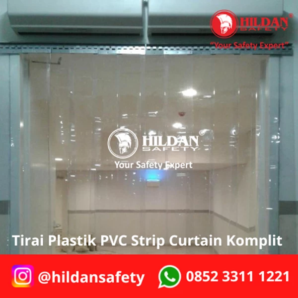 TIRAI PVC STRIP CURTAIN TIRAI PLASTIK CURTAIN Lengkap BRACKET HANGER JAKARTA