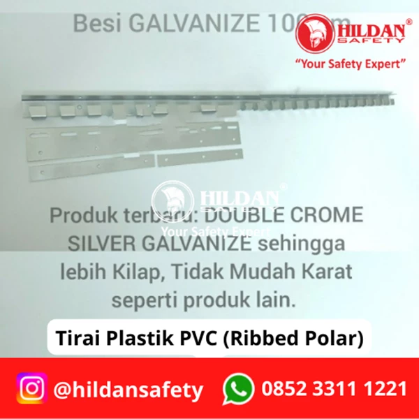 TIRAI PLASTIK TIRAI PVC STRIP CURTAIN Komplit L=1m T=2m Clear 5 Helai JAKARTA