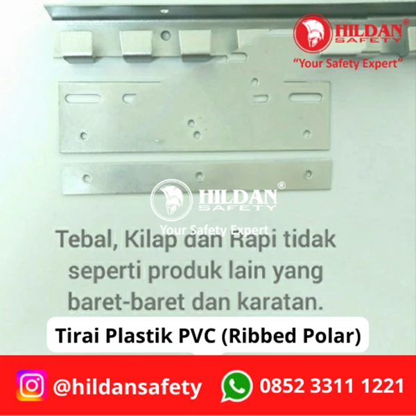 PLASTIC CURTAIN PVC STRIP CURTAIN Complete L=1m T=2m Clear 5 strands JAKARTA 