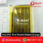 TIRAI PVC SHEET CURTAIN GORDEN TIRAI PLASTIK PER METER ORANGE BENING CLEAR 1MM 120C JAKARTA 1