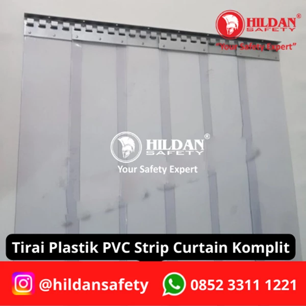 TIRAI PLASTIK TIRAI PVC STRIP CURTAIN TS Komplit L=1m T=2m ClearBening