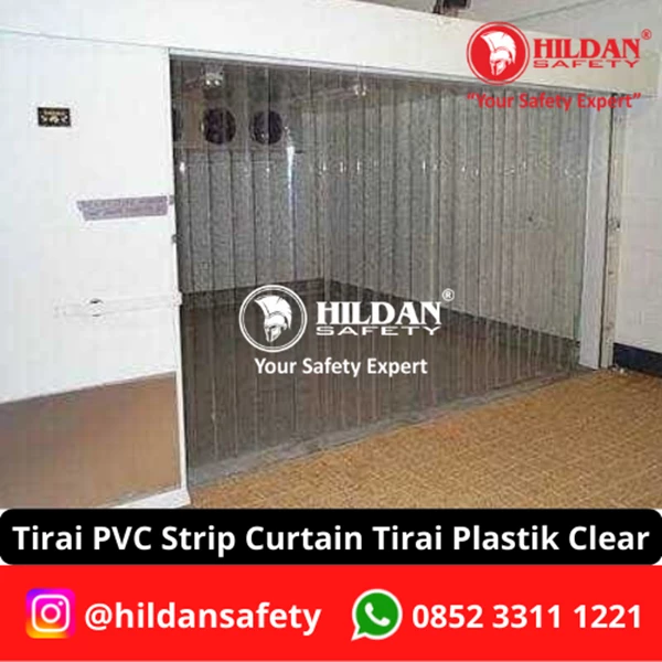 PVC STRIP CURTAIN PLASTIC CURTAINS WIDE=1M HEIGHT=2M CLEAR/CLEAR JAKARTA