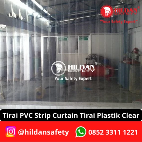 TIRAI PVC STRIP CURTAIN TIRAI PLASTIK LEBAR=1M TINGGI=2M CLEAR/BENING JAKARTA