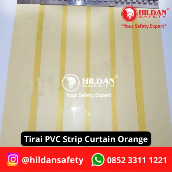 PVC STRIP CURTAIN PLASTIC CURTAINS WIDE= 1.2M HEIGHT= 2M ORANGE JAKARTA