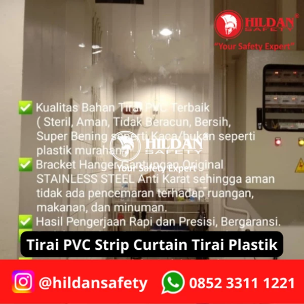 PVC STRIP CURTAIN PLASTIC CURTAINS CLEAR CLEAR WIDE= 1M HEIGHT= 2M S/S JAKARTA