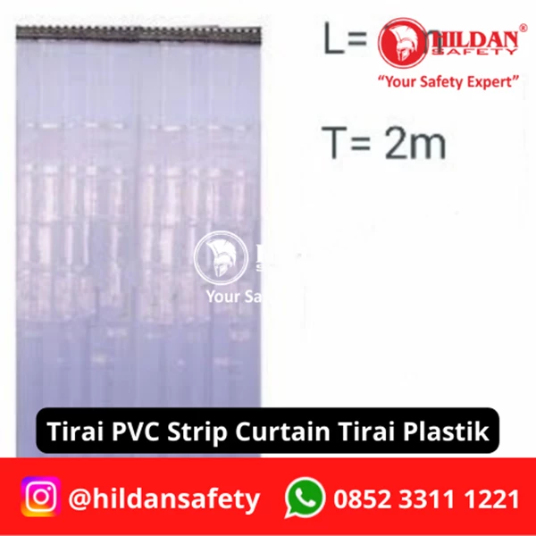 TIRAI PVC STRIP CURTAIN TIRAI PLASTIK GORDEN BENING CLEAR LEBAR= 1M TINGGI= 2M S/S JAKARTA 