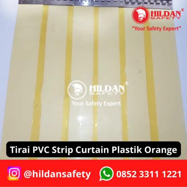 PVC STRIP CURTAIN PLASTIC CURTAINS WIDE=1M HEIGHT=2M ORANGE JAKARTA