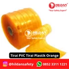 PVC STRIP CURTAIN / RIBBED PLASTIC CURTAINS 2MM 20CM PER ROLL ORANGE 3