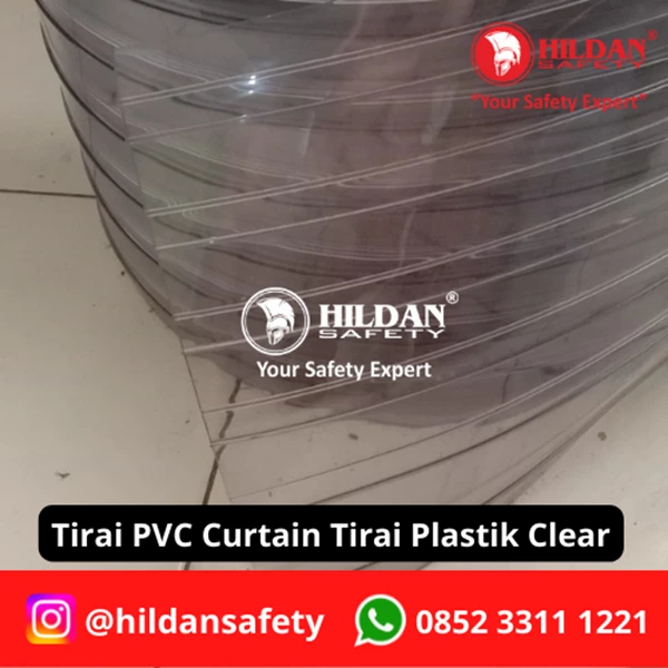 TIRAI PVC CURTAIN / TIRAI PLASTIK RIBBED 3MM 30CM PER METER WARNA CLEAR JAKARTA