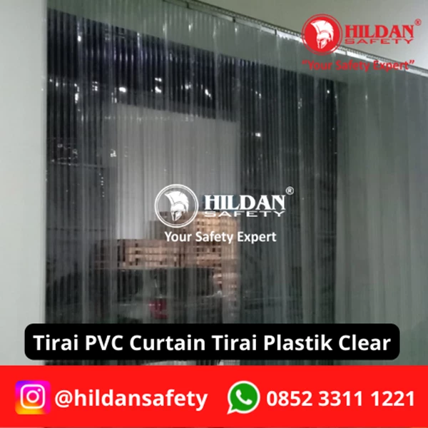 TIRAI PVC CURTAIN / TIRAI PLASTIK RIBBED 3MM 30CM PER METER WARNA CLEAR JAKARTA