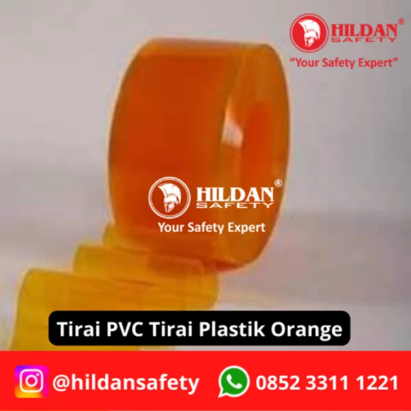 TIRAI PVC STRIP CURTAIN / TIRAI PLASTIK 3MM 30CM PER METER WARNA ORANGE JAKARTA