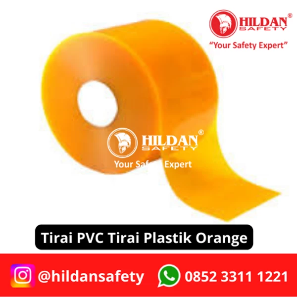 TIRAI PVC STRIP CURTAIN / TIRAI PLASTIK 3MM 30CM PER METER WARNA ORANGE JAKARTA