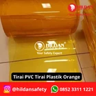 PVC STRIP CURTAIN / PLASTIC CURTAINS 3MM 20CM PER METER COLOR ORANGE JAKARTA 4