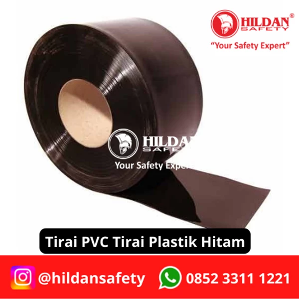 TIRAI PVC STRIP CURTAIN / GORDEN TIRAI PLASTIK PER METER BLACK HITAM JAKARTA