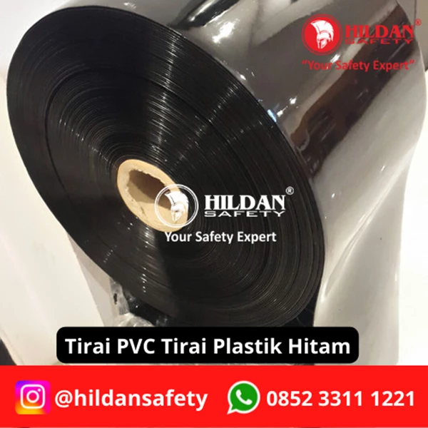 TIRAI PVC STRIP CURTAIN / GORDEN TIRAI PLASTIK PER METER BLACK HITAM JAKARTA