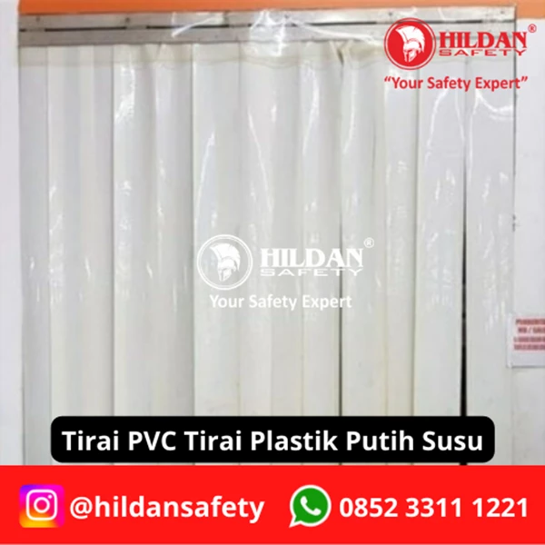 PVC STRIP CURTAIN / PLASTIC CURTAINS PER ROLL WHITE MILK JAKARTA