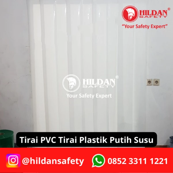 PVC STRIP CURTAIN / PLASTIC CURTAINS PER ROLL WHITE MILK JAKARTA