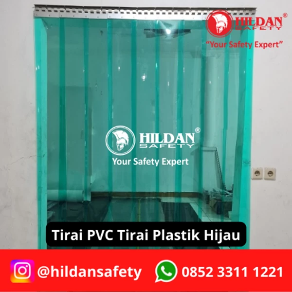 TIRAI PVC STRIP CURTAIN/ GORDEN TIRAI PLASTIK PER METER GREEN / HIJAU JAKARTA