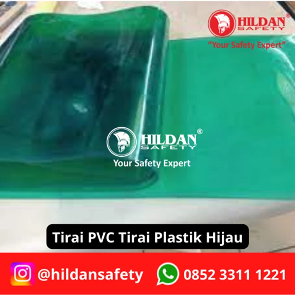 TIRAI PVC STRIP CURTAIN/ GORDEN TIRAI PLASTIK PER METER GREEN / HIJAU JAKARTA