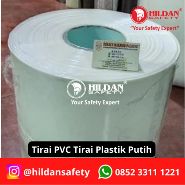 PVC STRIP CURTAIN PLASTIC CURTAINS PER METER WHITE / WHITE JAKARTA