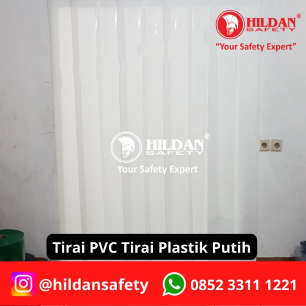 TIRAI PVC STRIP CURTAIN GORDEN TIRAI PLASTIK PER METER WHITE / PUTIH JAKARTA