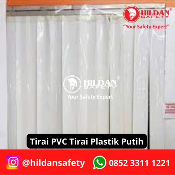 TIRAI PVC STRIP CURTAIN GORDEN TIRAI PLASTIK PER METER WHITE / PUTIH JAKARTA