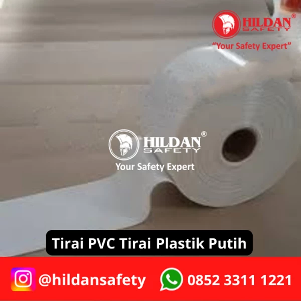 PVC STRIP CURTAIN PLASTIC CURTAINS PER METER WHITE / WHITE JAKARTA