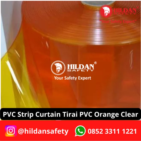 PVC STRIP CURTAIN / TIRAI PVC METERAN WARNA ORANGE CLEAR/ORANGE TRANSPARAN JAKARTA
