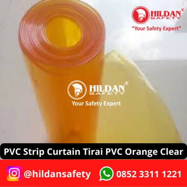PVC STRIP CURTAIN / PVC CURTAIN METERAN COLOR ORANGE CLEAR / ORANGE TRANSPARENT JAKARTA