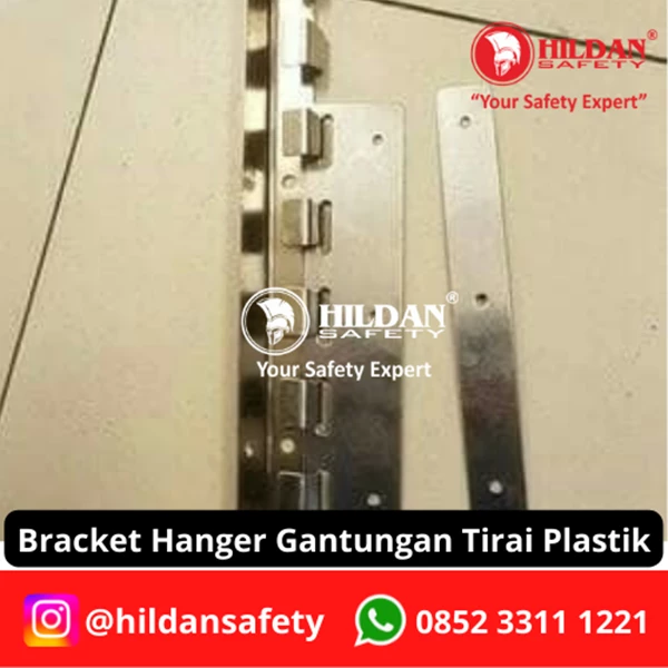BRACKET HANGER GANTUNGAN S/S 120cm UNTUK TIRAI PVC STRIP CURTAIN PLASTIK JAKARTA