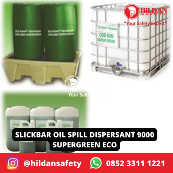 OSD SUPERGREEN SLICKBAR OIL SPILL DISPERSANT 9000 SUPERGREEN ECO JAKARTA INDONESIA OIL SPILL KIT