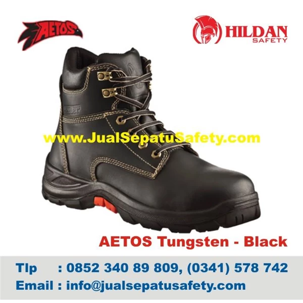 Sepatu Safety Merk Aetos Mercury Black Asli