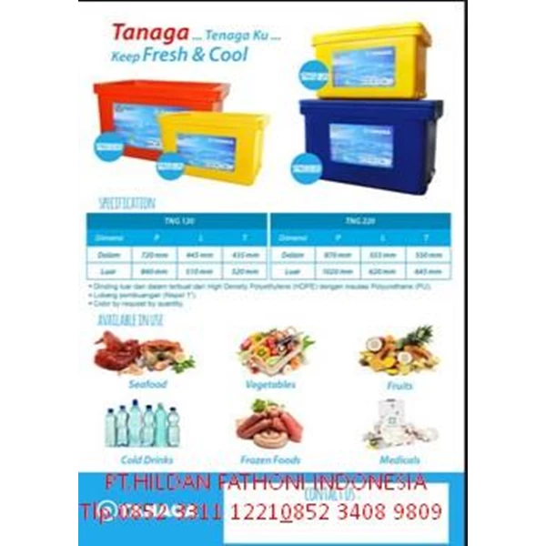  Price of the cooler 120 Liter brand of TANAGA Sidoarjo