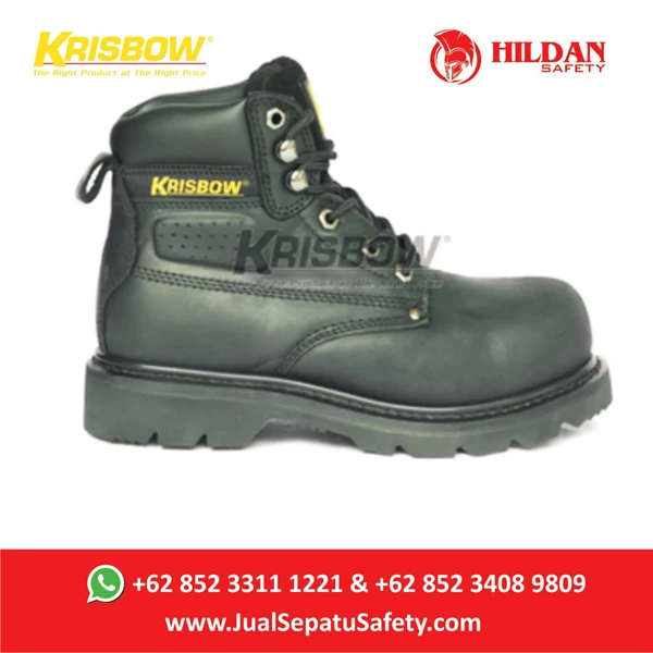 Safety Shoes KRISBOW VULCAN BLACK - Hitam 6Inch Baru