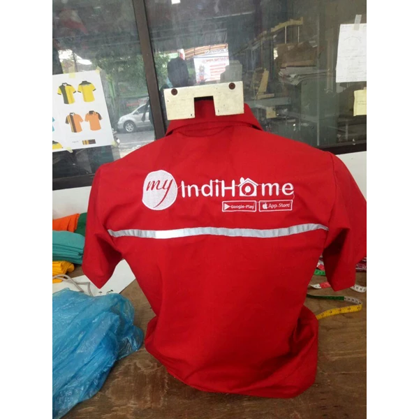 Baju Seragam Kerja TELKOM INDIHOME FIBER Merah Murah Satuan