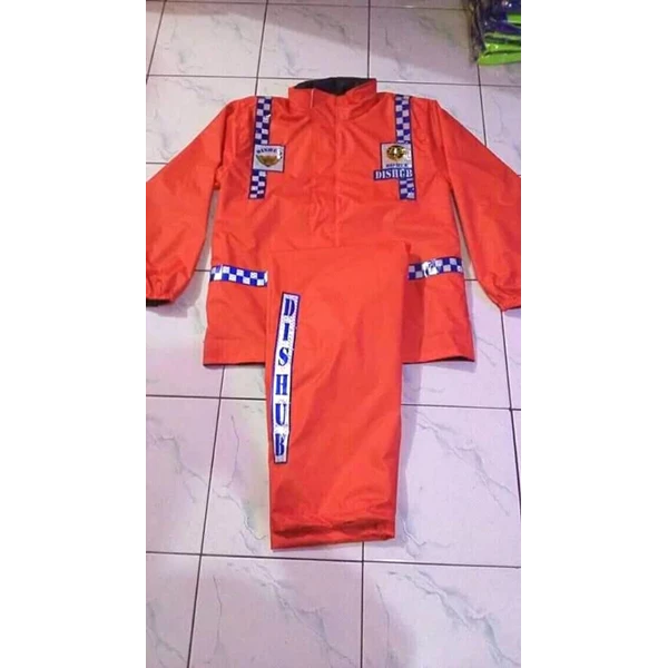 Police Raincoat - Raincoat Taslan Material Suits - Orange Color