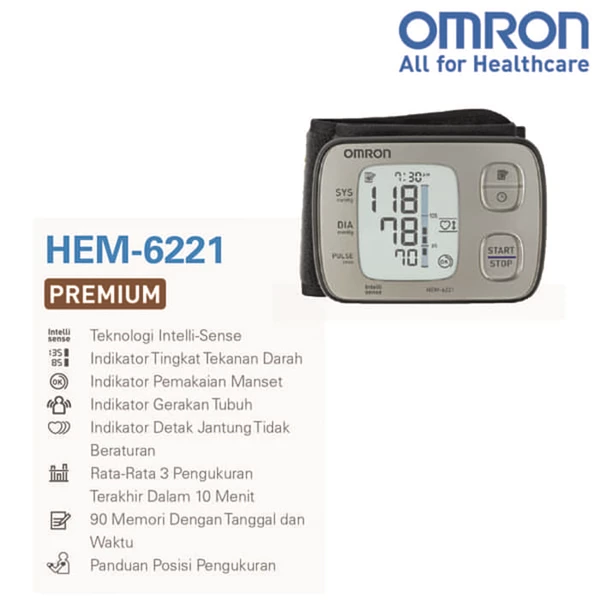 Omron Wrist Blood Pressure Monitor Automatic Blood Pressure Tensimeter HEM-6221