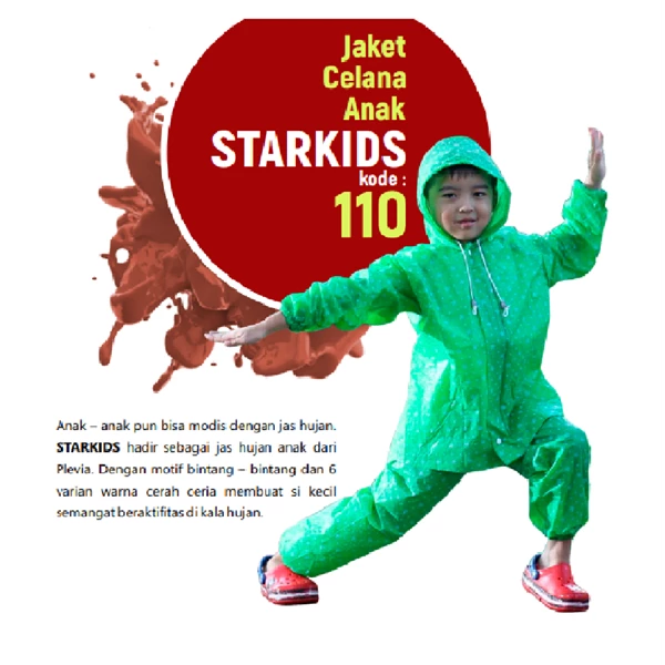 Plevia 110 Child Raincoat POLKADOT STARKID Jacket Pants Suit Coat